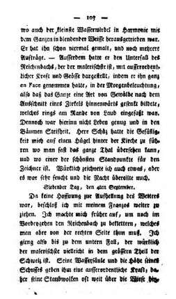 Siebenter Tag, den 4ten September.