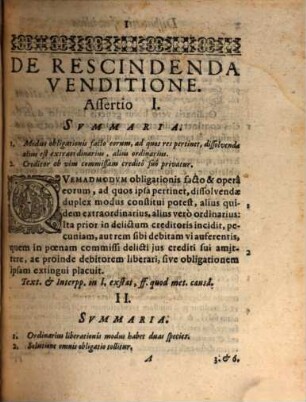 Dispvtatio Ivridica De Rescindenda Venditione
