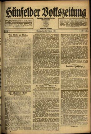 Ausgabe vom Montag, den 31. Januar 1921.