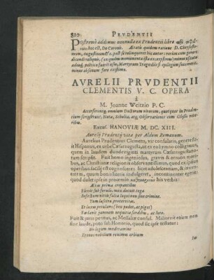Aurelii Prudentii Clementis V. C. Opera.