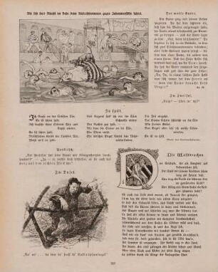 "Wie sich Herr Bäuchl im Bade beim Rückenschwimmen gegen Zusammenstöße sichert" "Im Dusel" "Die Walddrachen"