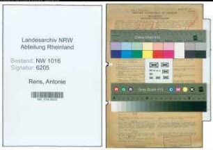 Entnazifizierung Antonie Rens , geb. 09.04.1894 (Lehrerin)
