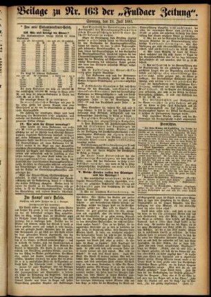 Zweite Ausgabe vom Sonntag, den 19. Juli 1891.