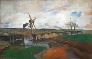Landschaft mit Windmühle