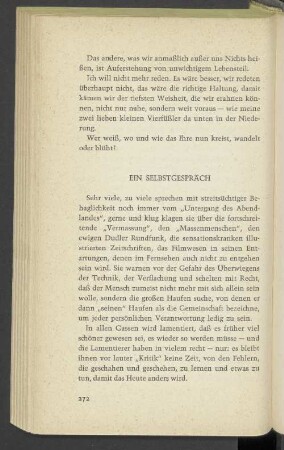 Ein Selbstgespräch