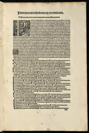 302r-313r, Interpretatio hebraicorum nominum. (Lage AA1r-BB6r)