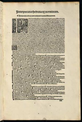 302r-313r, Interpretatio hebraicorum nominum. (Lage AA1r-BB6r)