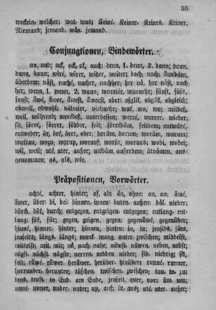 Präpositionen, Vorwörter