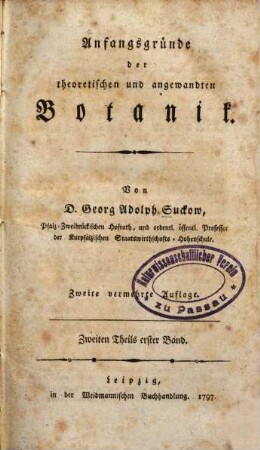 Anfangsgründe der theoretischen und angewandten Botanik, T. 2,1