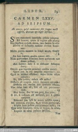 Carmen LXXV. Ad Seipsum