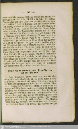 Eine Wanderung zum Frankfurter Thore hinaus