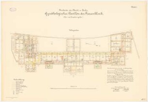 Frauenklinik der Charité, Berlin Gynäkologischer Pavillon, Um- und Erweiterungsbau: Grundriss Kellergeschoss 1:100