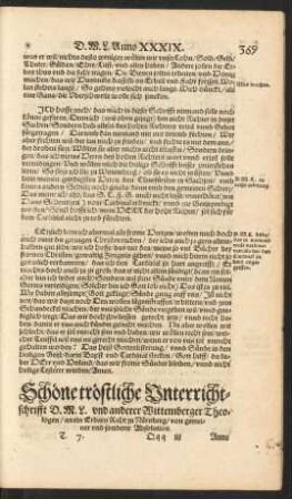 Schöne tröstliche Unterrichtschrifft D. M. L. und andere Wittemberger Theologen/ an ein Erbarn Raht zu Nürnberg ...