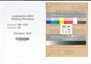 Entnazifizierung Wolf Cornelius , geb. 10.05.1907 (Biologe)