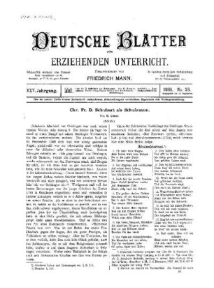 Chr. Fr. D. Schubart als Schulmann : (Schluss)