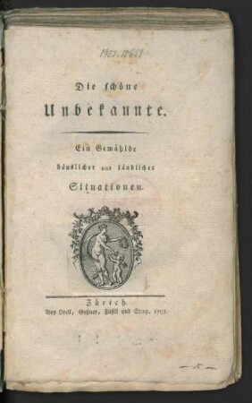 Die schöne Unbekannte : Ein Gemählde häuslicher und ländlicher Situationen