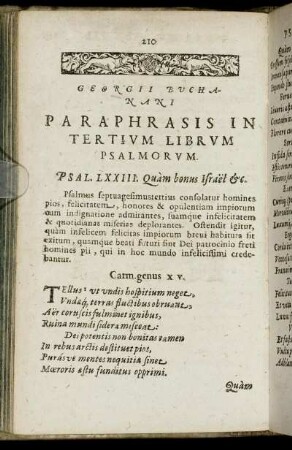 Paraphrasis In Tertium Librum Psalmorum