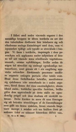 Om tuberkulos i testis : (Under inseende af J. A. Estlander.) (Doctordiss.)