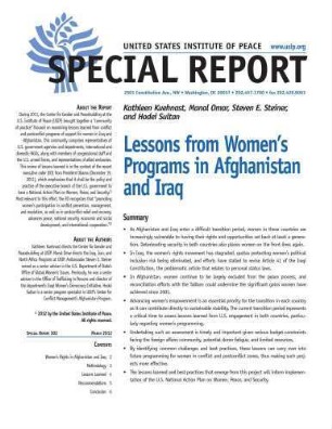 Lessons from women's programs in Afghanistan and Iraq