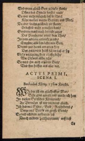 Actus Primi, Scena I. - V.