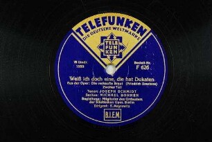 Weiß ich doch Eine, die hat Dukaten : aus der Oper: Die verkaufte Brau"; zweiterTeil / (Friedrich Smetana)