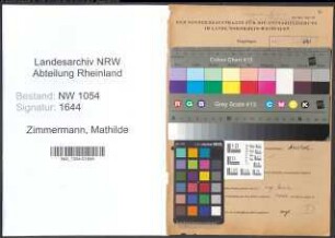 Entnazifizierung Mathilde Zimmermann , geb. 09.09.1911 ()