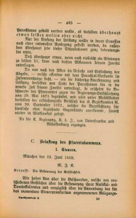 C. Belastung des Pfarreinkommens