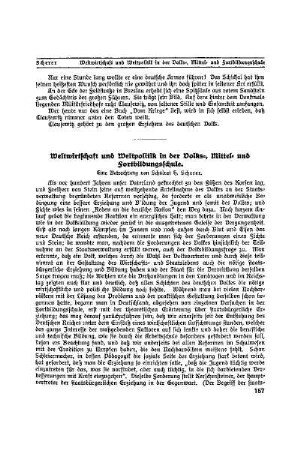 Weltwirtschaft und Weltpolitik in der Volks=, Mittel= und Fortbildungsschule