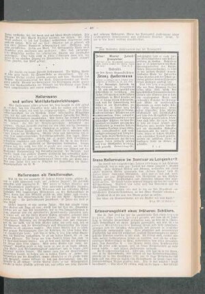 Erinnerungsblatt eines früheren Schülers