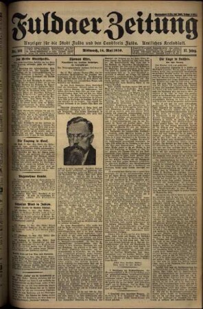 Erste Ausgabe vom Mittwoch, den 14. Mai 1930.