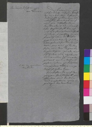 Brief von Goethe, Johann Wolfgang von an Egloffstein, Henriette Gräfin von