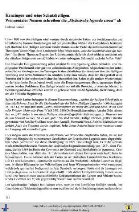 Kenzingen und seine Schutzheiligen. Wonnentaler Nonnen schreiben die „Elsässische legenda aurea“ ab