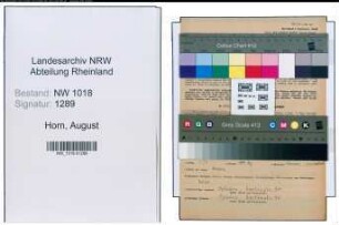 Entnazifizierung August Horn , geb. 10.07.1901 (Geschaeftsfuehrer)