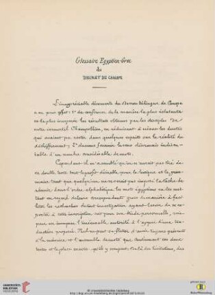 Glossaire Egyptien-Grec du decret canope