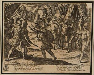 (Blatt Nr. 8 aus der zweiten Serie zum Epos "La Gerusalemme Liberata" von Torquato Tasso)