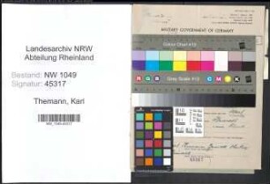 Entnazifizierung Karl Themann , geb. 05.03.1893 (Geschaeftsfuehrer)