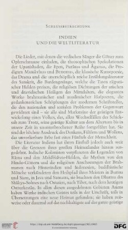 Schlussbetrachtung – Indien und die Weltliteratur