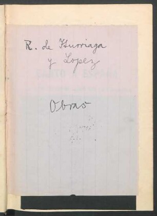 [Página suelta agregada] R. de Iturriaga y López - Obras