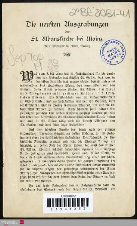 Die neusten Ausgrabungen der St. Albanskirche bei Mainz