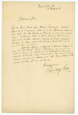 Korrespondenz von Adolf Stahr an Friedrich August Leesenberg