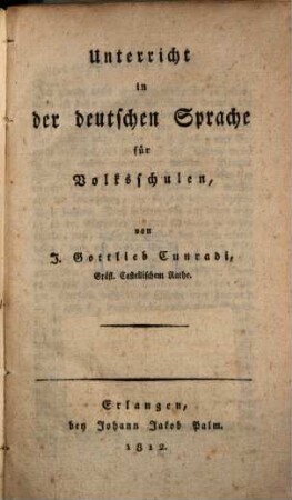 Unterricht in der deutschen Sprache für Volksschulen