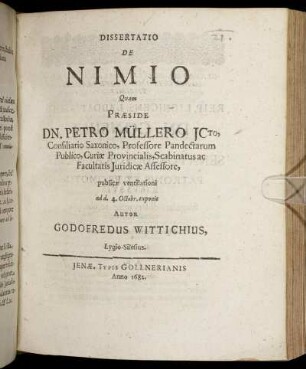 Dissertatio De Nimio