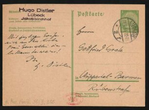 Postkarte an Gottfried Grote : 23.06.1933