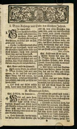 1, I. Beym Anfange und Ende des Kirchen-Jahres