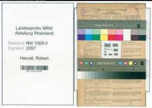 Entnazifizierung Robert Van Den Heuvel , geb. 06.09.1898 (Justizinspektor)