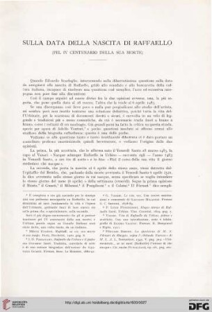 23: Sulla data della nascita di Raffaello