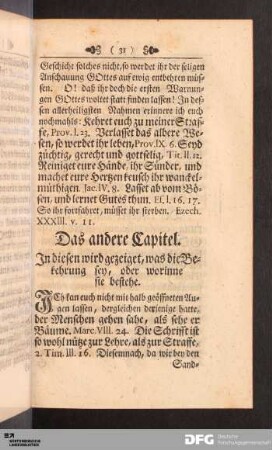 Das andere Capitel. In diesen wird gezeiget, was die Bekehrung sey, oder worinne sie bestehe.