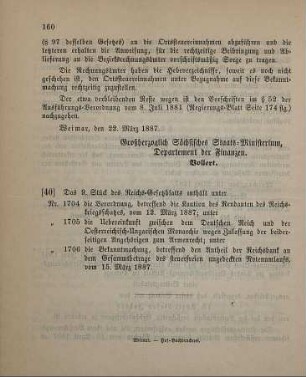 40. Das 9. Stück des Reichs-Gesetzblatts enthält unter ...
