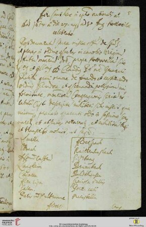 Statuten der oberdeutschen Kongregation: Acta sunt haec in capitulo nationali anno Domini 1654. a die 27. usque ad 30 Augusti Rottweilae celebrato