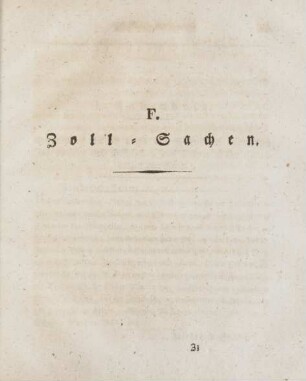 F. Zoll-Sachen